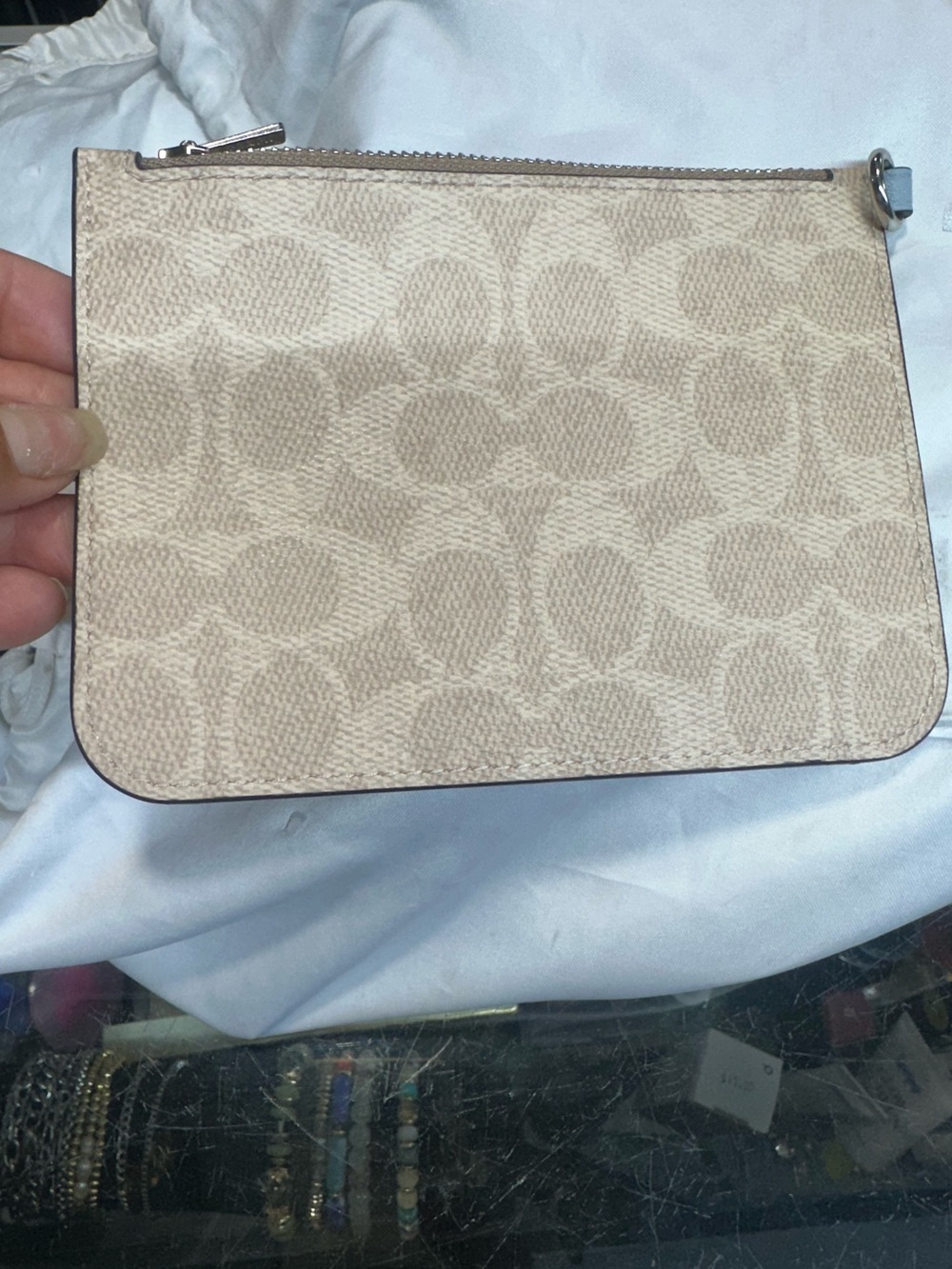 Coach Small  like Wristlet In Signature C . New no tag